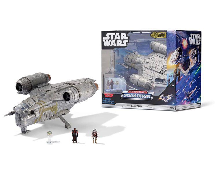 Micro Figuras Star Wars Micro Galaxy Squadron com Nave Razor Crest